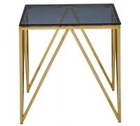 Allure Black Glass and Gold End Table