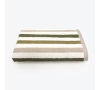 Allure Cali Striped Bath Sheet 90 x 150cm, 100% Cotton - Super Soft, Absorbent, Quick Dry Extra-Large Bathroom Towel (Green)