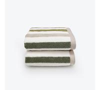 Allure Bath Fashions Cali Pair of Striped Hand Towels - Green