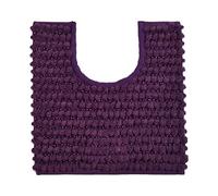 Allure Chunky Bobble Sparkle Non Slip Pedestal Toilet Mat 50 x 50cm - Super Soft & Absorbent Satin Striped Bathroom Rug (Purple)