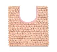Allure Chunky Bobble Sparkle Non Slip Pedestal Toilet Mat 50 x 50cm - Super Soft & Absorbent Satin Striped Bathroom Rug (Blush Pink)
