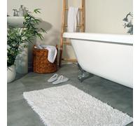 Allure Curly Tumble Twist Bath Mat - 100% Cotton, Large Bath Rug 55 x 90cm, Soft & Washable (White)
