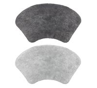 Allure Curved Shower Mat 48 x 80cm Set of 2 - 100% Cotton Shaped Bath Mats, Super Soft, Absorbent, Washable Bathroom Rugs for Quadrant Shower Cubicle, Bathtub (Charcoal & Dove Grey)