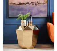 Allure Diamond Cut End Table - Champagne Gold -