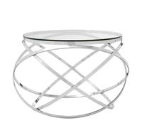 Allure End Table - Round - Clear Glass - Chrome Circular Base