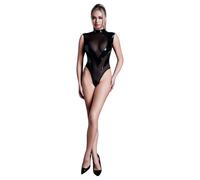 Allure Femme Fatale - Sheer Panel Bodysuit (Black) - M