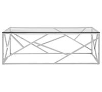 Allure Glass Coffee Table with Chrome Geometric Base