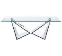 Allure Glass Coffee Table with Chrome Wing Base