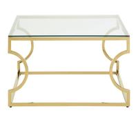 Allure Glass Coffee Table with Gold Curved Base