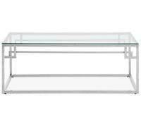 Allure Glass Coffee Table with Silver Base