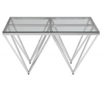 Allure Glass Coffee Table with Silver Spike Base