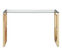 Allure Glass Console Table with Gold Base