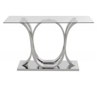 Allure Glass Console Table with Silver Curved Base