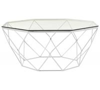 Allure Glass Octagonal Coffee Table with Chrome Base