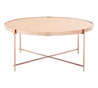 Allure Glass Rose Gold Round Coffee Table