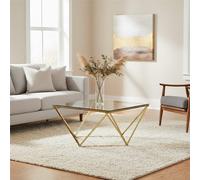 Allure Gold Stainless Steel Coffee Table with Twist Design