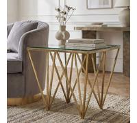 Allure Gold Stainless Steel End Table with Pincer Legs