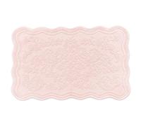 Allure Gracie Jacquard Scalloped Bath Mat, 100% Cotton Bathroom Rug, Soft, Absorbent & Quick Drying Floor Rug, Vintage Floral Bathroom Mat, Machine Washable (Pink)