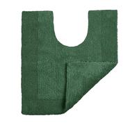 Allure Heavyweight Reversible Pedestal Toilet Mat, 100% Cotton, Super soft, Washable, Large Size 55 x 55cm (Dark Green)