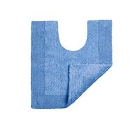 Allure Heavyweight Reversible Pedestal Toilet Mat, 100% Cotton, Super soft, Washable, Large Size 55cm x 55cm (Cornish Blue)