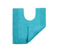 Allure Heavyweight Reversible Pedestal Toilet Mat, 100% Cotton, Super soft, Washable, Large Size 55cm x 55cm (Turquoise)