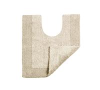 Allure Heavyweight Reversible Pedestal Toilet Mat, 100% Cotton, Super soft, Washable, Large Size 55cm x 55cm (Stone)