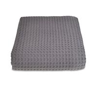 Allure Hotel Collection Waffle Blanket - 100% Cotton, Waffle Textured Throw, Luxury Large Bedspread, Super Soft (Grey, Extra Large - 250 x 260cm)