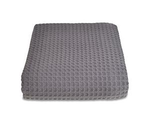 Allure Hotel Collection Waffle Blanket - 100% Cotton, Waffle Textured Throw, Luxury Large Bedspread, Super Soft (Grey, Extra Large - 250 x 260cm)