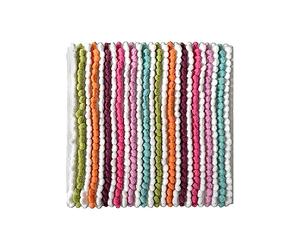 Allure Luxury Striped Bobble Shower Mat 50 x 50cm, Hand-Woven Supersoft Microfibre Multicoloured Square Bath Mat