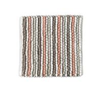 Allure Luxury Striped Bobble Shower Mat 50 x 50cm, Hand-Woven Supersoft Microfibre Square Bath Mat (Blush)