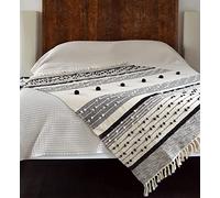 Allure Nina Bobble Textured Throw Blanket 125 x 150cm - Expertly Hand-Woven, Luxurious Design, Cotton Blend (Neutral)