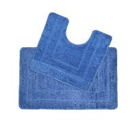 Allure Lisa Border 2 Piece Bathroom Set - Blue, Blue