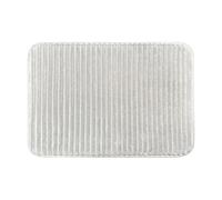 Allure Non Slip Memory Foam Bath Mat 40 x 60cm - Super Soft & Absorbent 100% Microfibre Bathroom Ribbed Shower Mat (Light Grey)