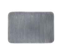 Allure Non Slip Memory Foam Bath Mat 40 x 60cm - Super Soft & Absorbent 100% Microfibre Bathroom Ribbed Shower Mat (Dark Grey)