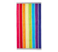 Allure Rainbow Stripe Cotton Beach Towel 70 x 140cm - Quick Dry, Super Soft & Absorbent, Lightweight Travel Towel for Poolside, Beach
