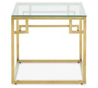 Allure Side Table - Square - Clear Glass - Brushed Gold Base