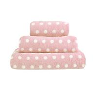 Allure Spots Bath Sheet 90 x 150cm, Pack of 2 Large Bath Towels, 100% Cotton 500gsm, Super soft, Absorbent, Washable (Pink)