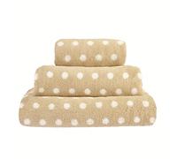 Allure Spots Bath Towel 70 x 130cm, Pack of 2, 100% Cotton 500gsm, Super soft, Absorbent, Washable (Stone)