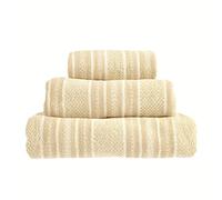 Allure Striped Bath Towel 70 x 130cm, Pack of 2, 100% Cotton 500gsm, Super soft, Absorbent, Washable (Stone)
