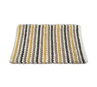 Allure Striped Chunky Bobble Bath Mat 50 x 80cm - Thick, Hand-Woven, Super Soft Bathroom Rug (Mustard)