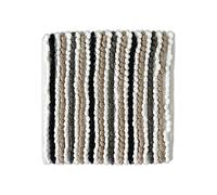 Allure Striped Chunky Bobble Shower Mat 50 x 50cm - Thick, Hand-Woven, Super Soft Square Bath Mat (Monochrome)