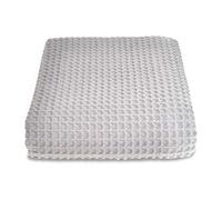 Allure Waffle Throw Blanket, 100% Cotton Luxury Double Bedspread, 175 x 225cm (Dove Grey)