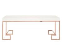 Allure White Gloss Coffee Table with Rose Gold Angled Legs