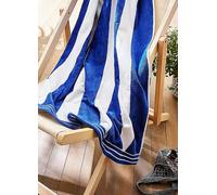 Allure Beach Fashions Jumbo Cabana Stripe Beach Towel - 100 x 180cm (Blue), Blue