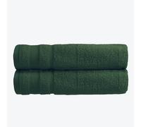 Allure Zero Twist Bath Sheet Set, Extra Large Bath Towel, Pack of 2, 100 x 150cm, 100% Egyptian Cotton (Dark Green)