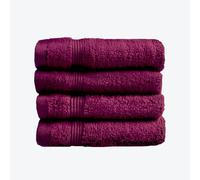 Allure Zero Twist 4 Pack Face Cloths - Beetroot, Red