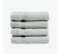 (Dove Grey) Allure Zero Twist Egyptian Cotton 4 Pack Face Cloths Flannels