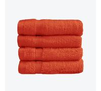 Allure Zero Twist Face Cloths Pack of 4 30 x 30cm, 100% Egyptian Cotton Flannels (Terracotta)