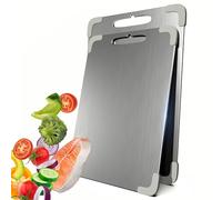 ALLUREBAY Cutting Board for Kitchen - Premium Stainless Steel Cutting Boards with Thicker Design and Smoothened Edges - Non-Slip Feet Chopping Board for Safer, Faster Food Prep- Ideal for Everyday Use