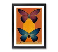 Alluring Butterflies Framed Print | A3 Black Framed Wall Art | Ready to Hang | Modern Nature Picture | Living Room Bedroom Lounge Office